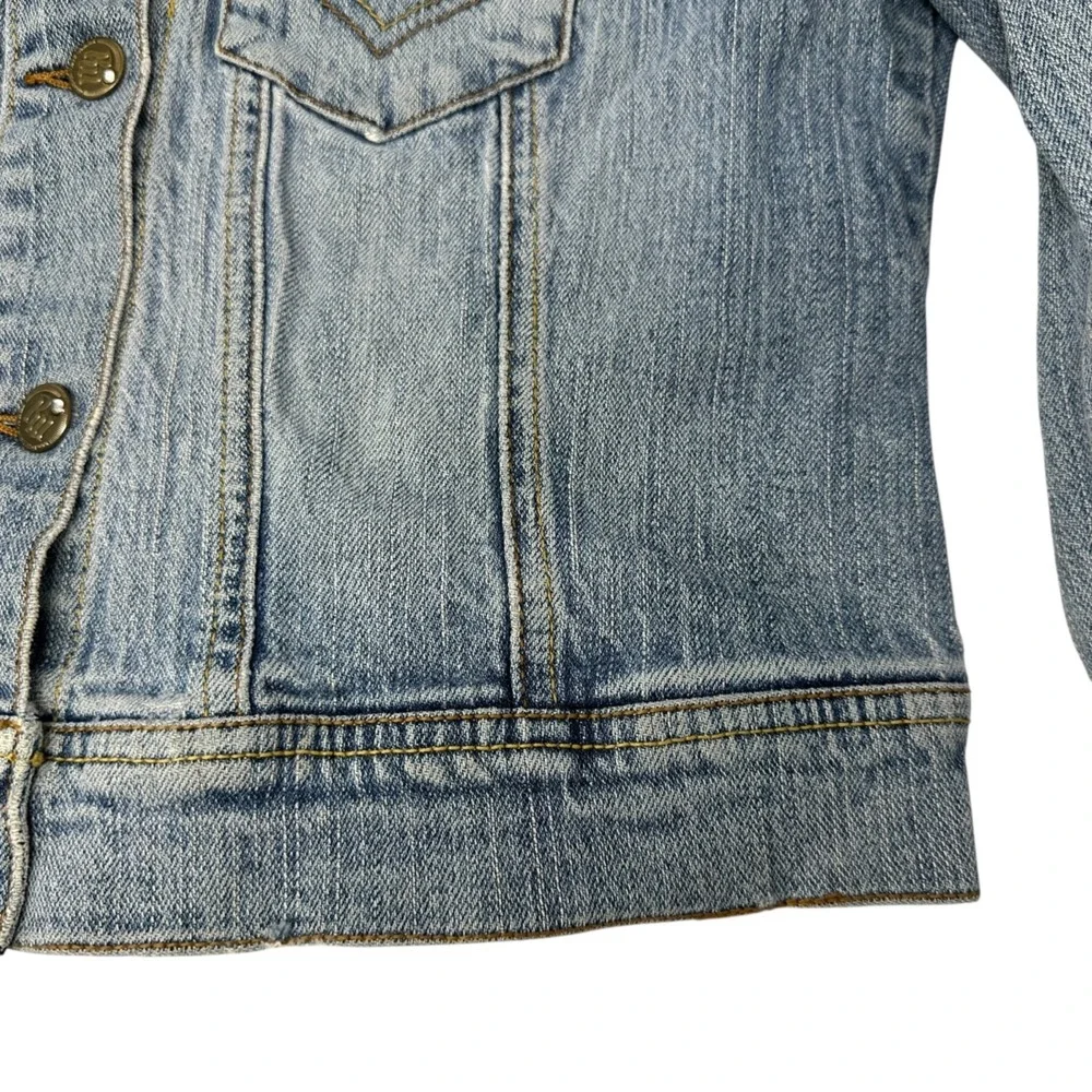 ROCAWEAR‎ Woman's Junior/Kids Light Wash Denim Trucker Jacket Y2K Size Large